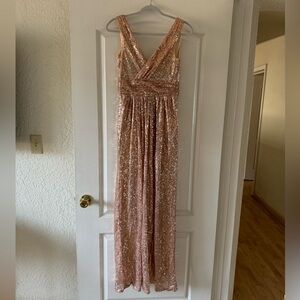 Kate Kasin Rose Gold Sequid Dress